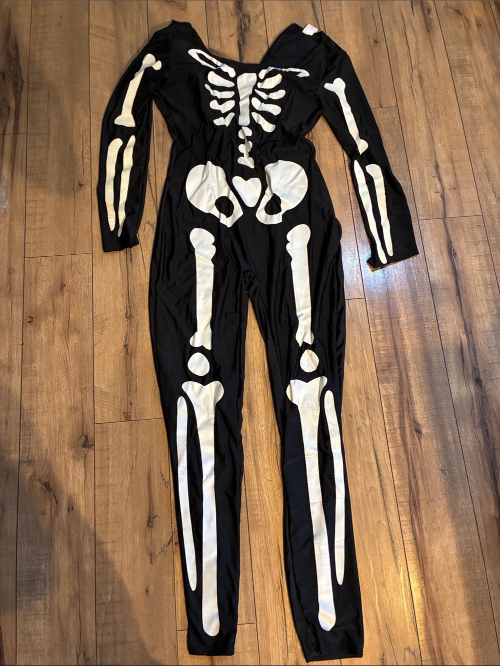 Black & White Skeleton Jumpsuit Halloween Costume Womens Large